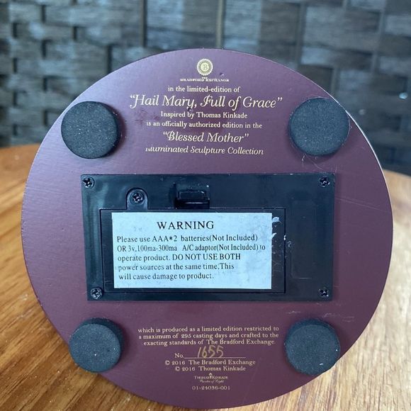 Bradford Exchange Blessed Mother Inspired by Thomas Kinkade Ltd Edition No. 1655 - Picture 7 of 7